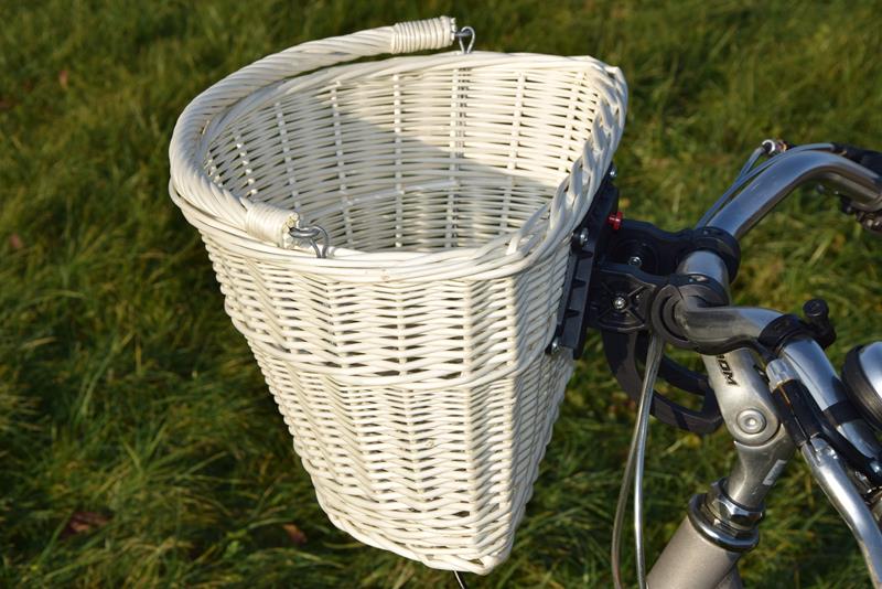 Koszyk wiklinowy na ROWEROWY click POLSKI BIAŁY Marka Wiklinowe Cuda