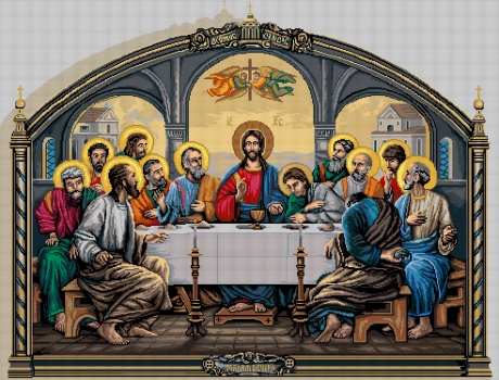 Kanva s potiskem pro křížkovou výšivku Poslední Večeře (7282) 112x85 cm