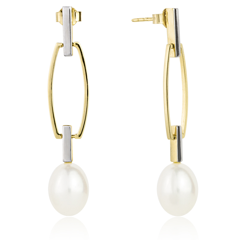 Elegantní Zlaté Náušnice S Pravými Perlami