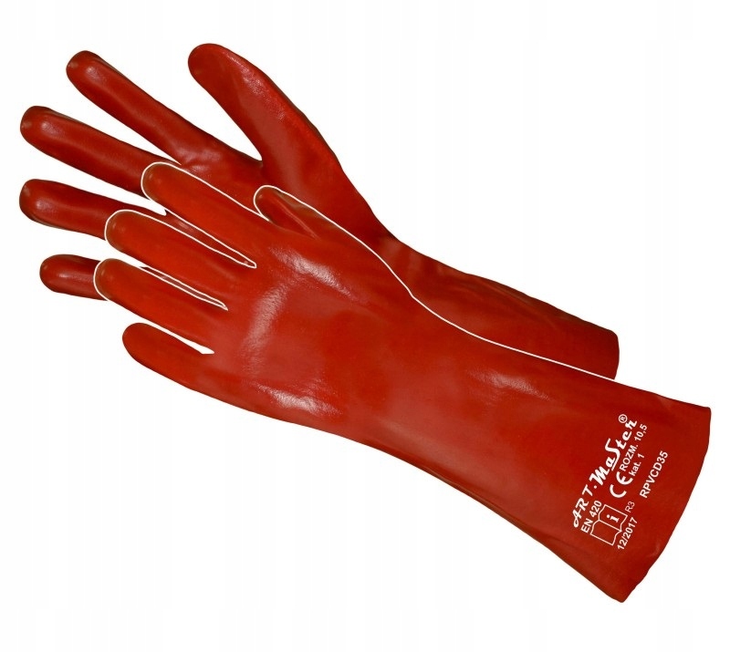 Перчатки с пвх покрытием размеры. Перчатки из ПВХ. Перчатки поливинилхлоридные. Перчатки влага химзащитные красные. Перчатки красный треугольник.