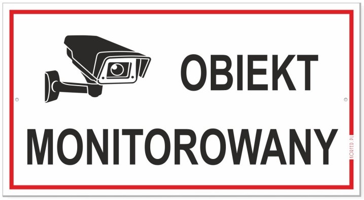 

Tabliczka Obiekt Monitorowany 30 x 16,5 cm kamery