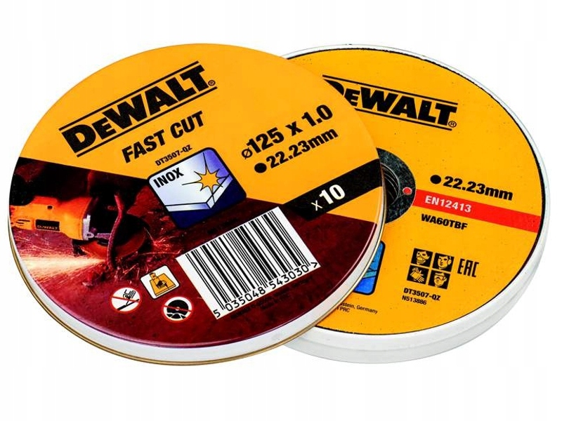 

Dewalt DT3507 Zestaw Tarcz do metalu 10szt 125x1mm