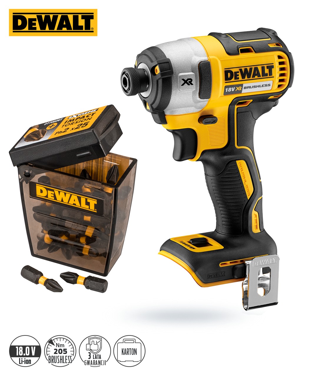 DeWALT DCF887N wkrętarka klucz udar 205Nm 18V bity EAN (GTIN) 5035048616130