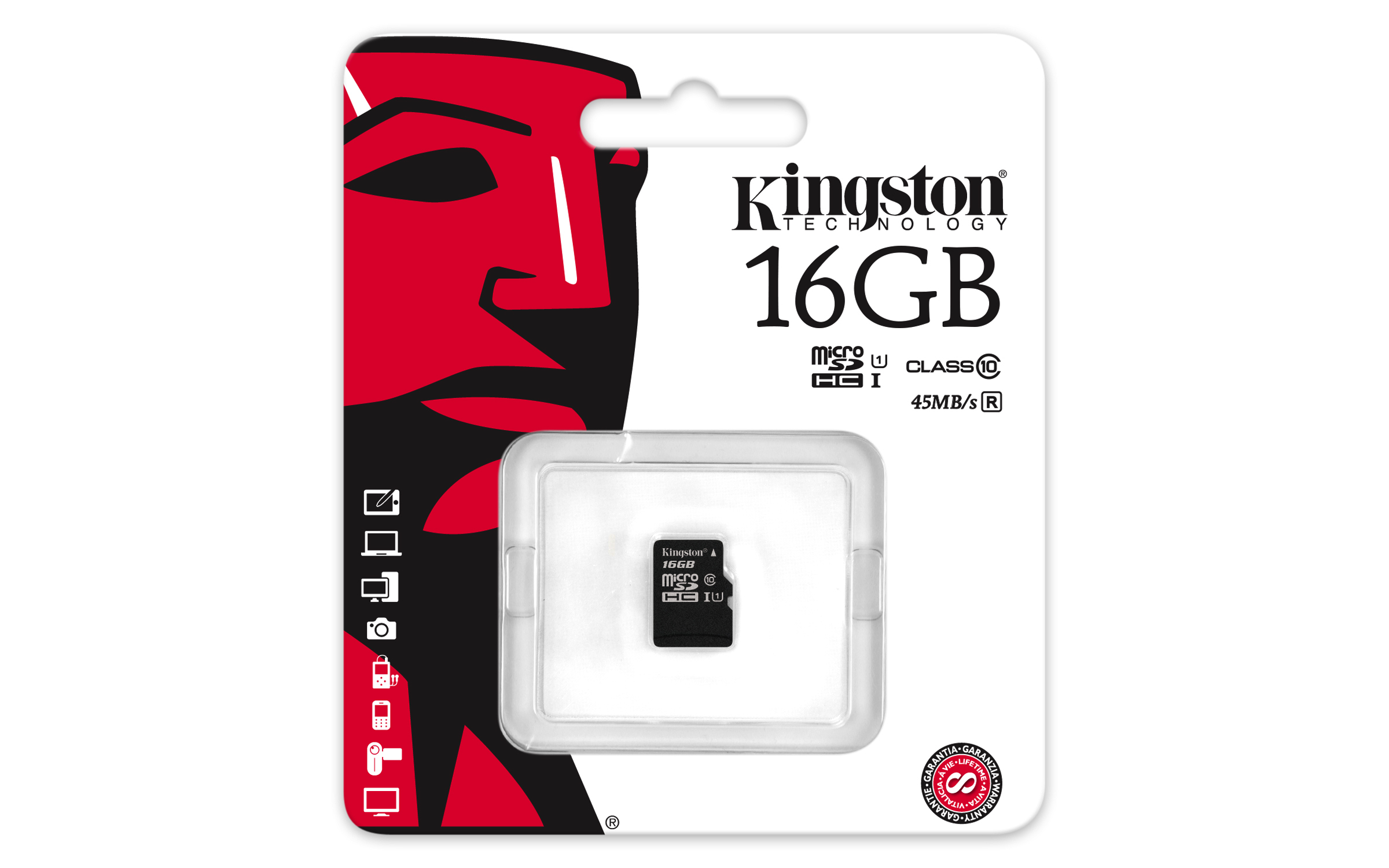 

Karta micro Sd 16GB Kingstone Sdhc 90MB/S 10 Klasa