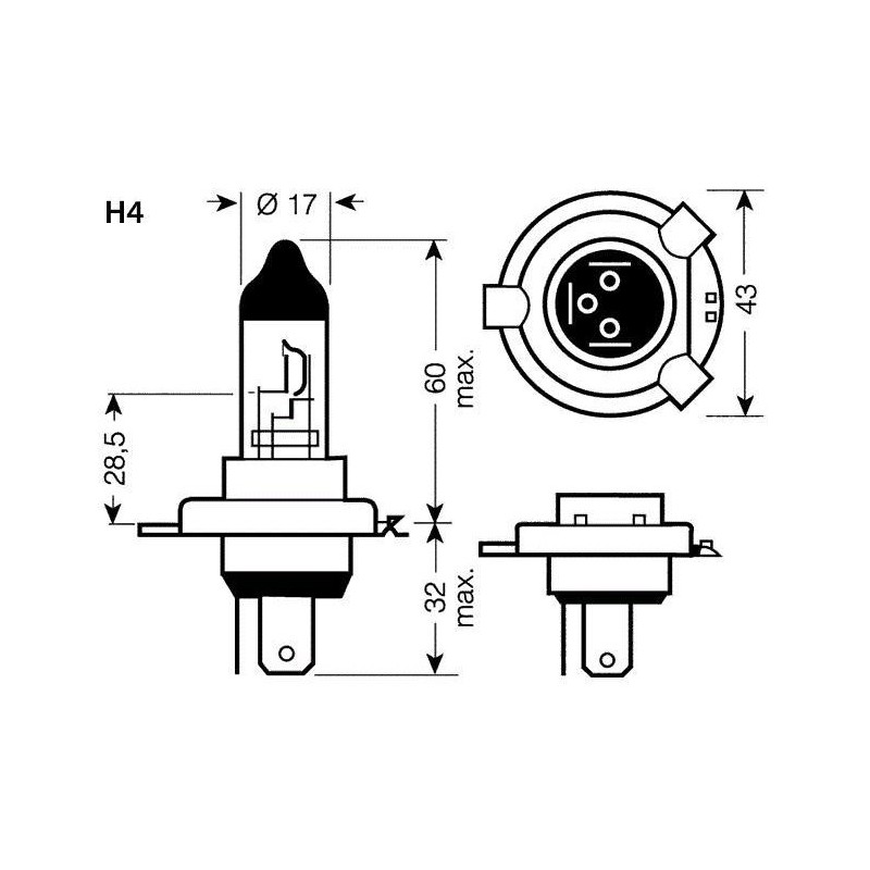 M-Tech H4 24V Żarówka halogenowa 75/70W P43t Numer katalogowy części Z904