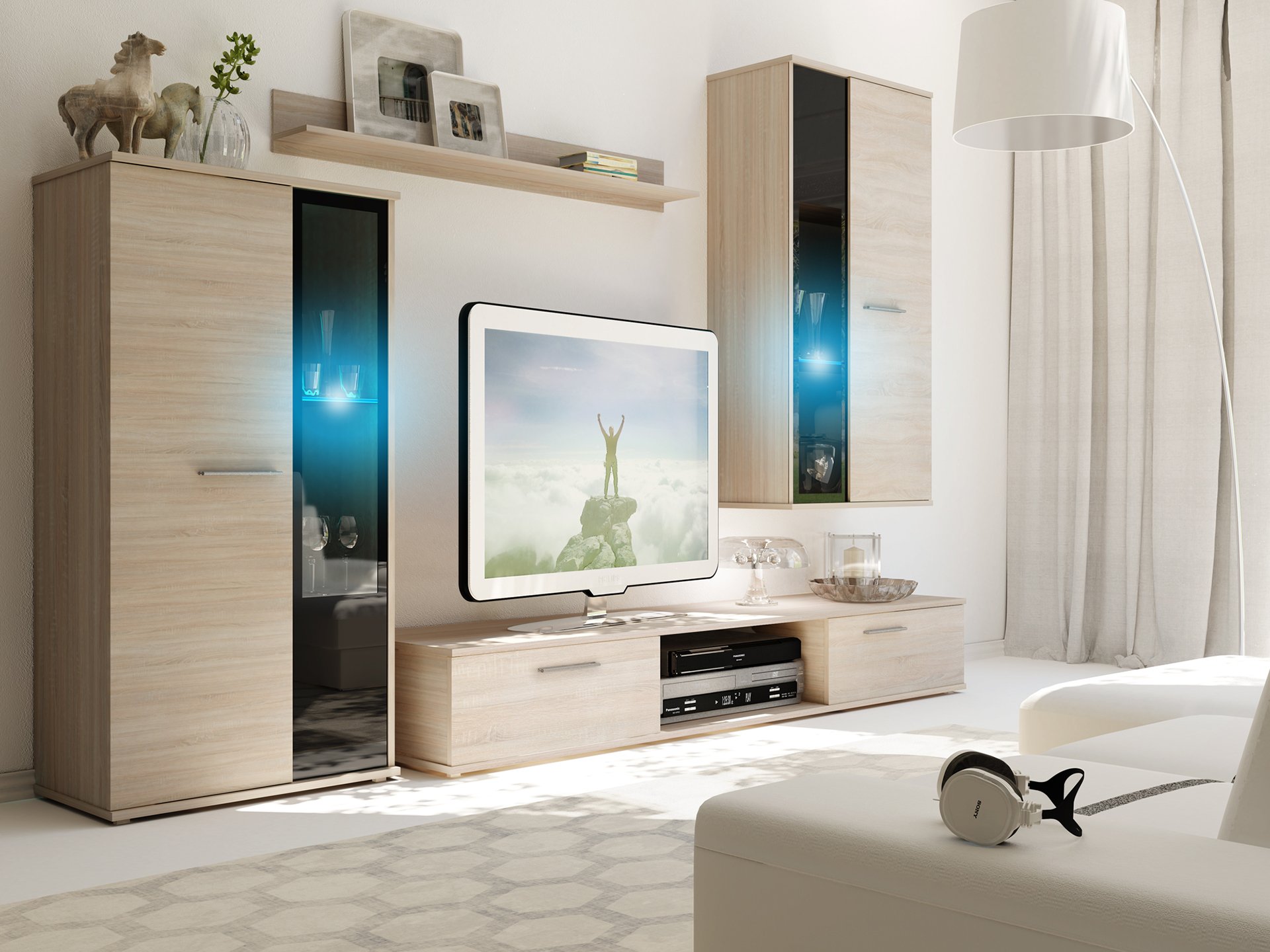 MEBLOŚCIANKA biała lub czarna WYSOKI POŁYSK !!! Kolor mebla Biały