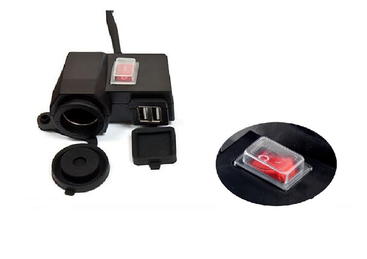 Motocyklová Zásuvka Zapalovače Nabíječka 2xUSB 2A