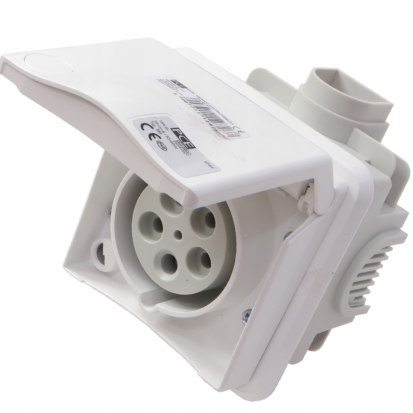 885-6V bílá pevná podomítková zásuvka 5P 16A Design Pce