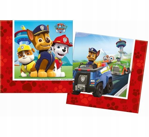 

Serwetki urodzinowe Paw Patrol Psi Patrol