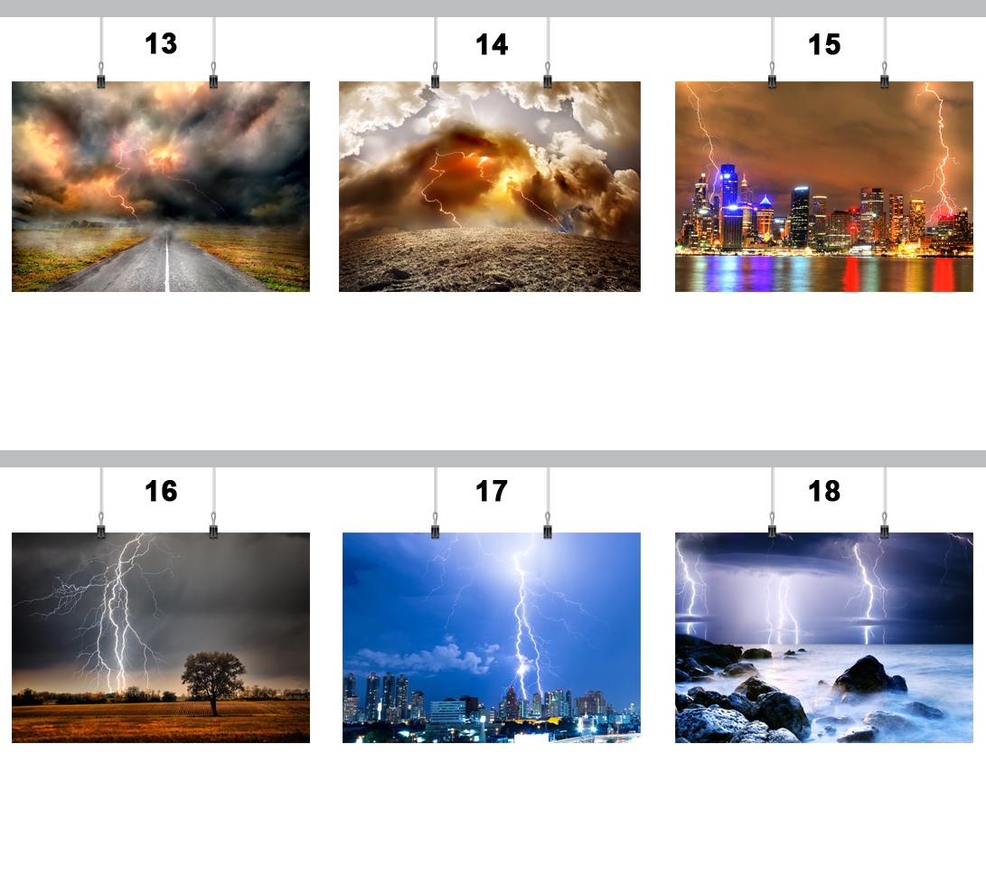 PLAKAT PIORUN BURZA 100x130 CM 18 WZORÓW MATOWY Wysokość produktu 130 cm