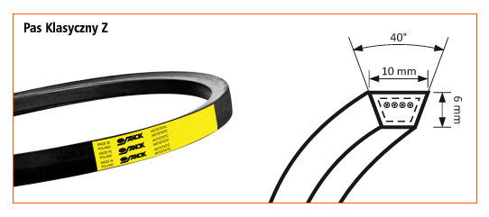 Pas pasek klinowy Z-800 STOMIL 10x6 Z800 Kod producenta Z-800