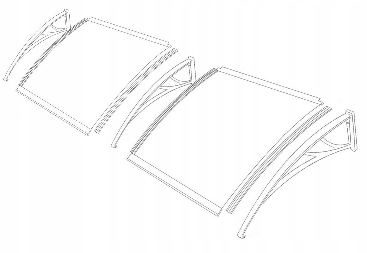 DASZEK NAD DRZWI ZADASZENIE 240 x 80 POLIWĘGLAN Szerokość produktu 80 cm