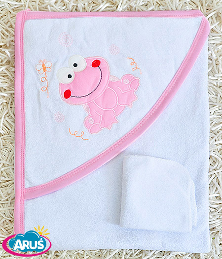 OKRYCIE KĄPIELOWE RĘCZNIK Z KAPTURKIEM 90x80+MYJKA Marka ARUŚ