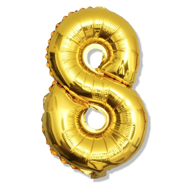 

Balon Foliowy cyfra złota "8" 40 cm