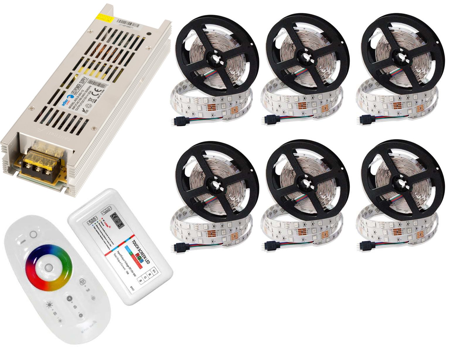 Led pásik Set 5050 30 m 150RGB+BIELY Diaľkový Ovládač Dotyk