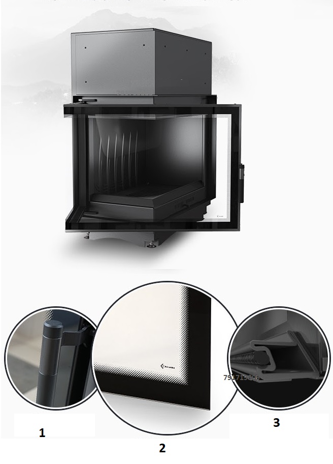 WKŁAD kominkowy kominek OLIWIA 18 DECO prawy BS Marka Kratki