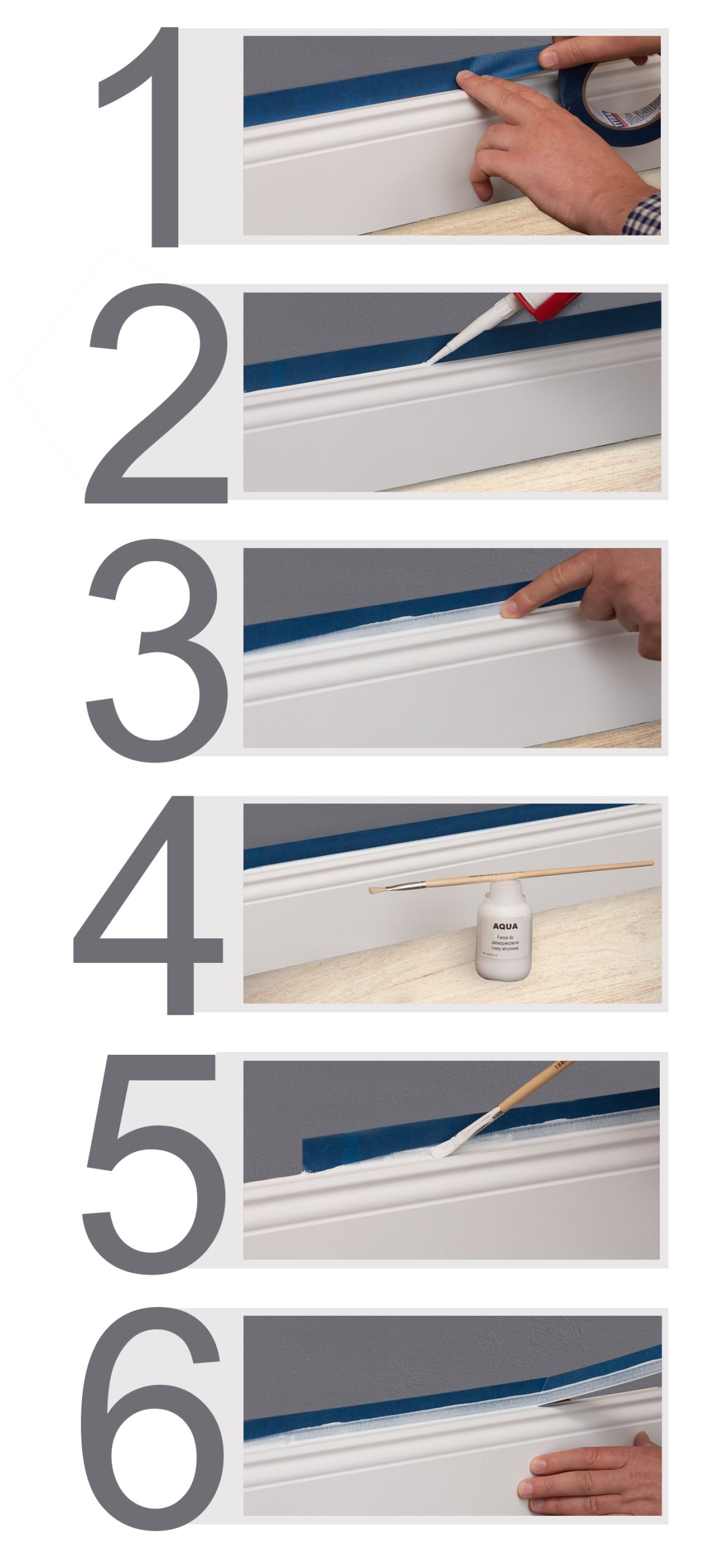 TAŚMA MALARSKA LISTWA PRZYPODŁOGOWA BIAŁA Kod producenta T-15