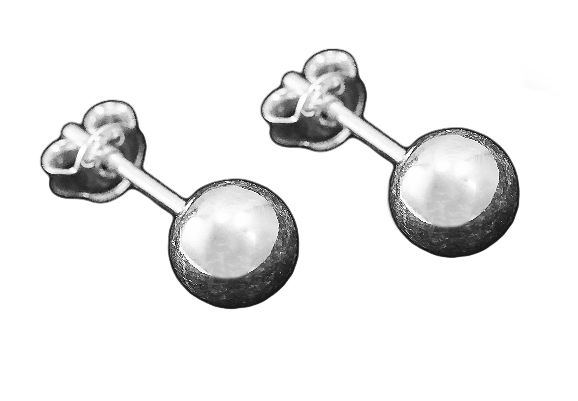 

Srebro 925 piękne kolczyki Kulki 6mm sztyfty