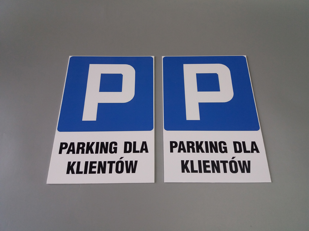 NAKLEJKA PARKING DLA KLIENTÓW PCV 30x20 cm Waga produktu z opakowaniem jednostkowym 0.5 kg