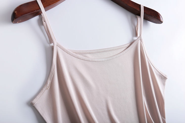 JEDWABNY TOP PODKOSZULKA 100% JEDWAB CIELISTY L Marka bez marki