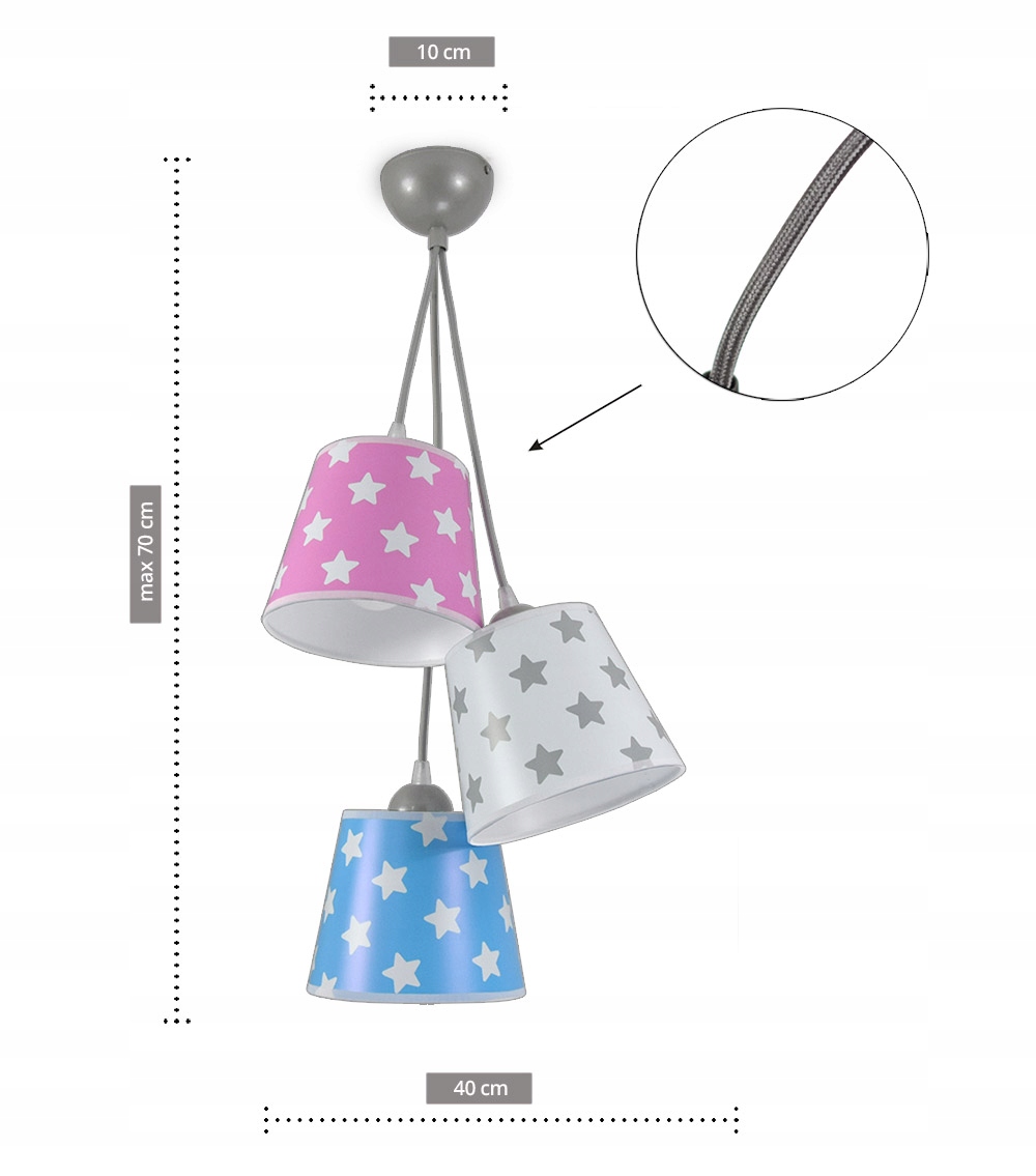 Lampa sufitowa żyrandol dziecięcy plafon LED H3 Płeć Chłopcy Dziewczynki