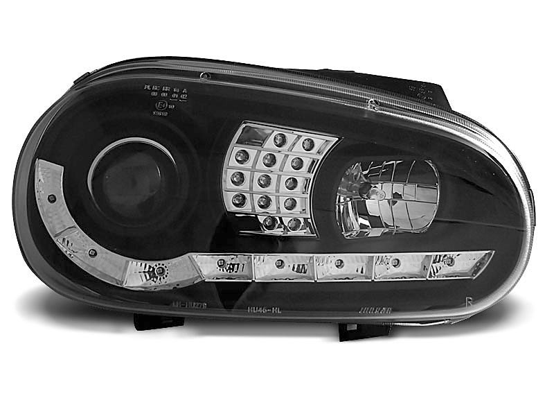 Reflektory Lampy przód VW GOLF 4 BLACK LED diodowe Strona zabudowy lewe + prawe