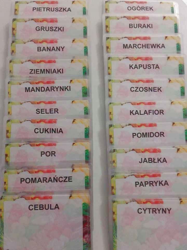 

Cenówki laminowane Owoce Warzywa 111x154 Nazwy