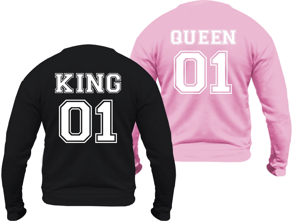 

Bluza King Queen bluzy dla zakochanych Par kpl. S