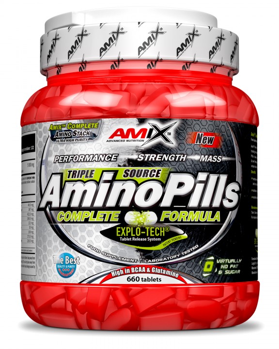 Tabletový vícesložkový produkt Amino Pills Amix 1000 g přírodní