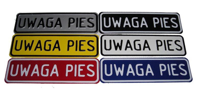 

Tabliczka Uwaga Pies, Uwaga Zły Pies 6 X 20 CM