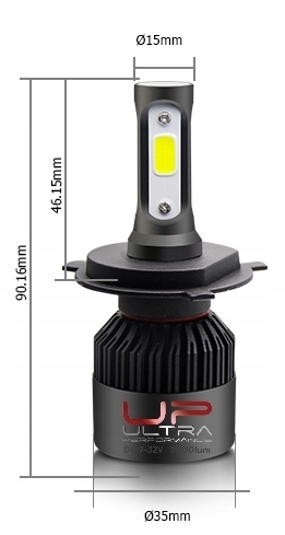 Zestaw LED CREE COB H4 8000 lum 2 żarówki 5-gen Liczba sztuk 2 szt.