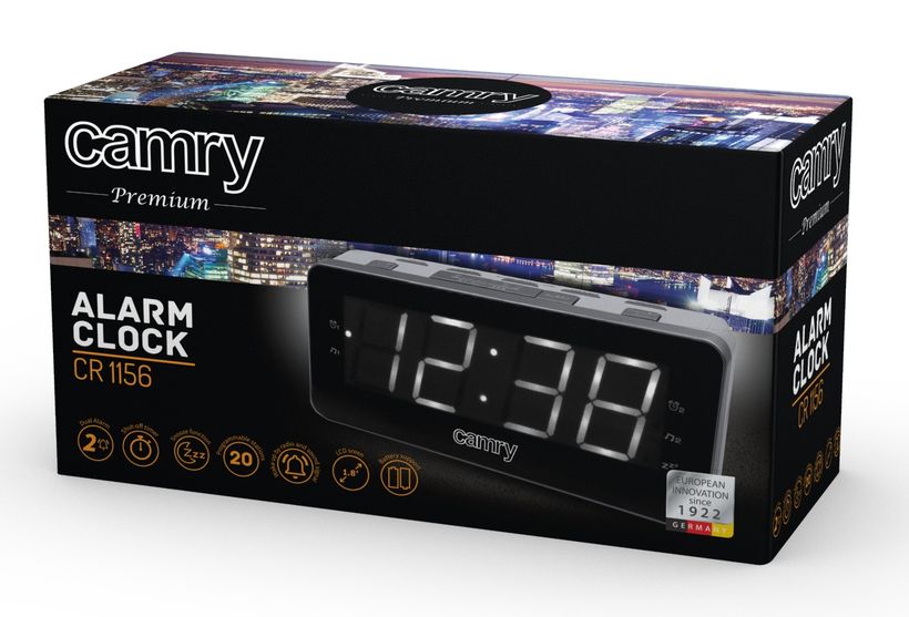 RADIOBUDZIK SIECIOWY AM FM 2 ALARMY ZEGAR DRZEMKA Szerokość produktu 21.5 cm