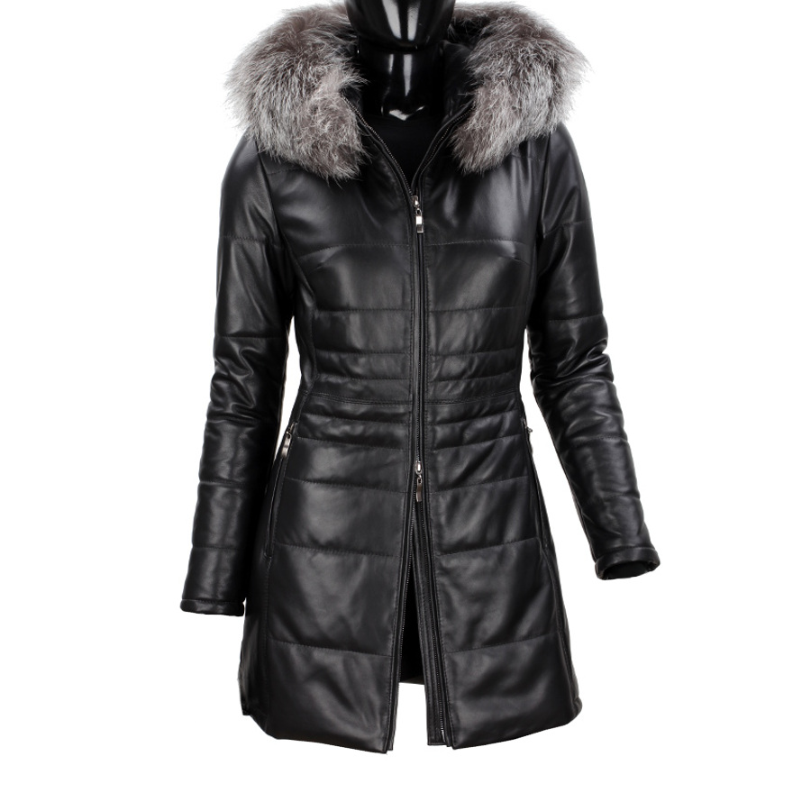 Dámsky kožený kabát Zimný DORJAN ANGK450 L