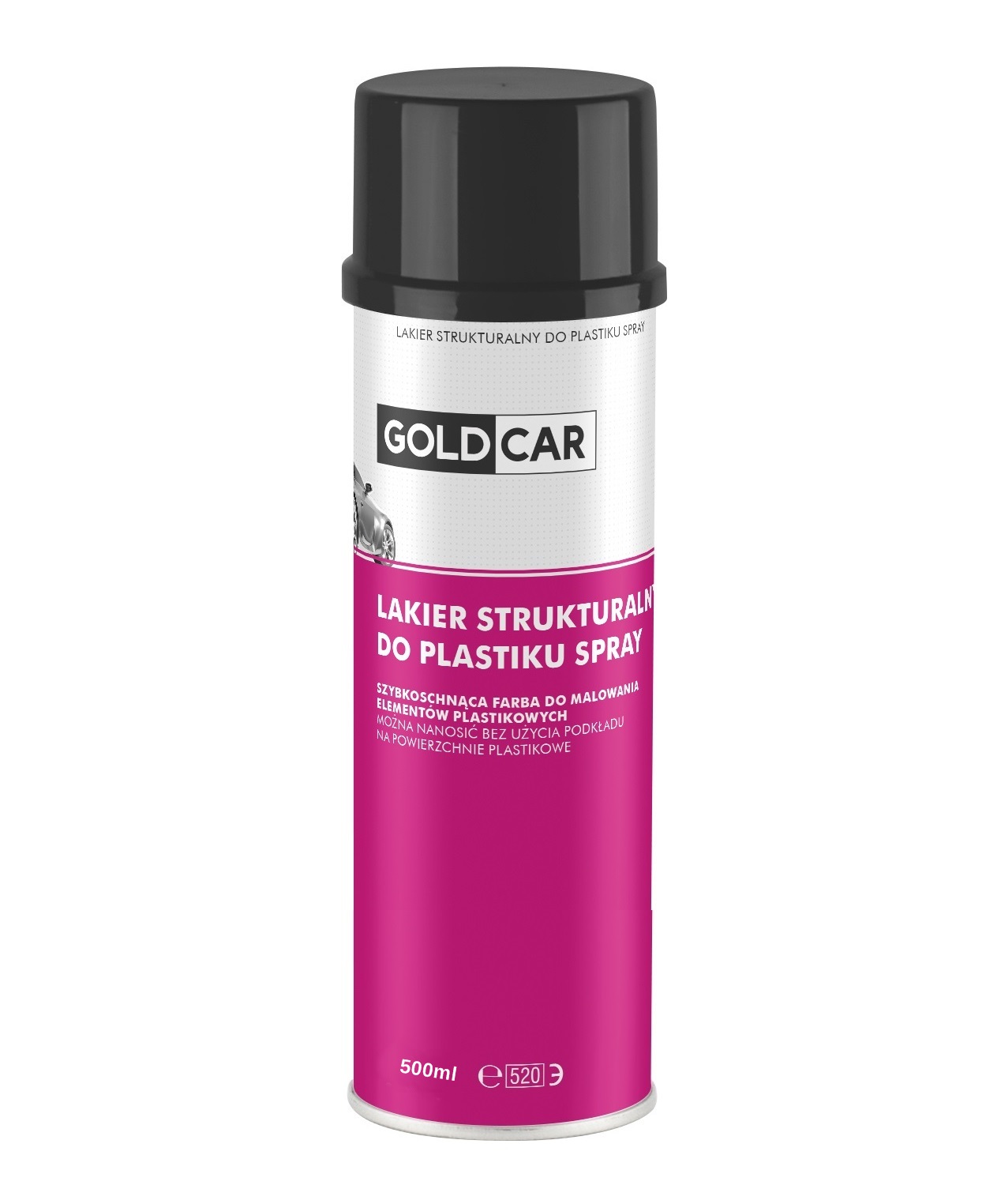 Lakier strukturalny Goldcar Bumper do plastików czarny spray 500ml