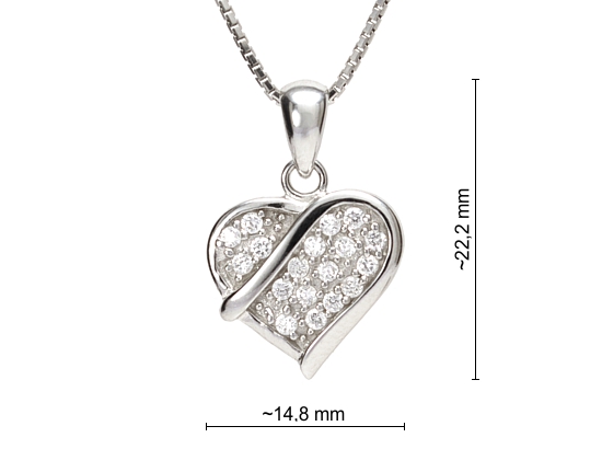 SREBRNY ROD. ŁAŃCUSZEK I WISIOREK, ZAWIESZKA SERCE Materiał srebro