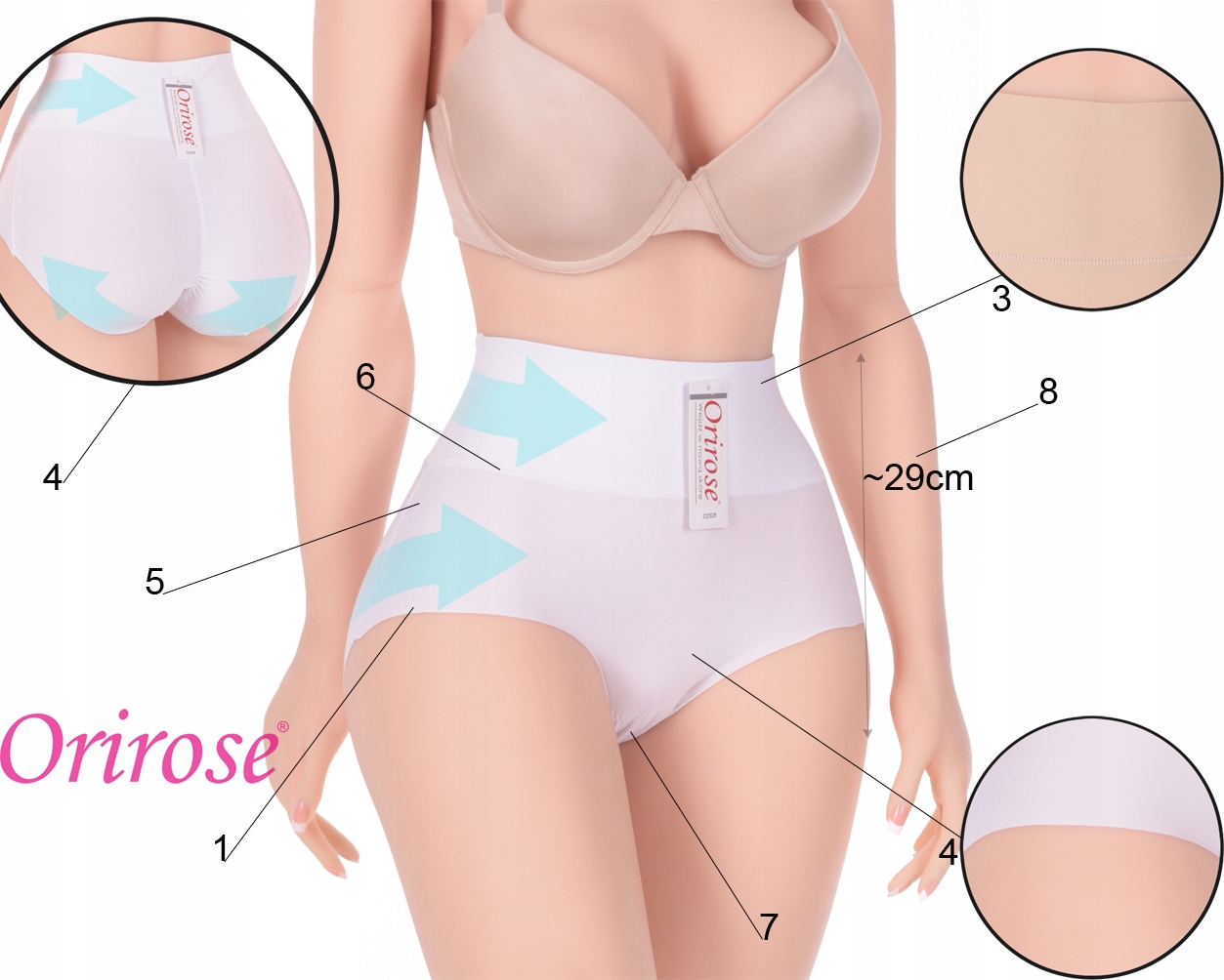 Orirose MAJTKI figi WYSZCZUPLAJĄCE MODELUJĄCE brzuch laserowe poporodowe Marka Orirose