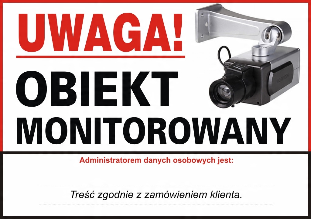

Tablica "uwaga Obiekt Monitorowany" Rodo