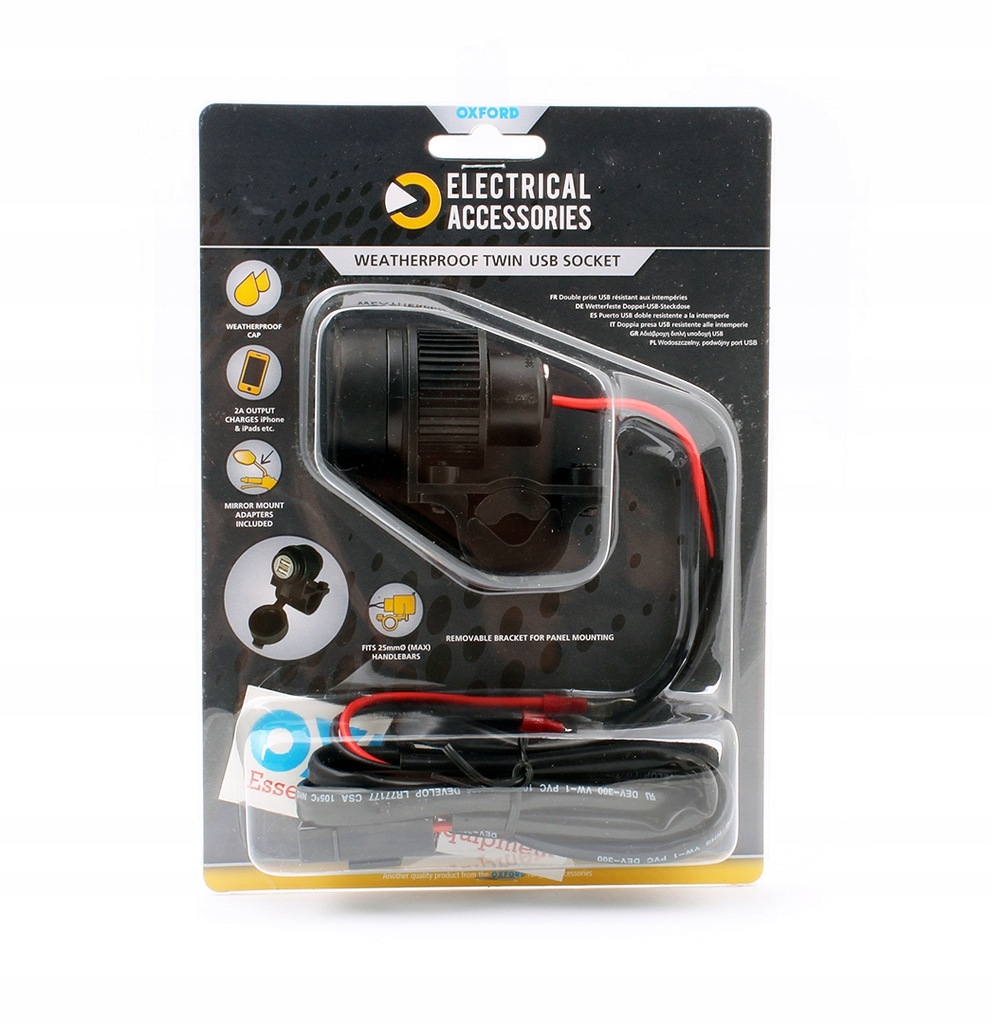 102 GNIAZDO MOTOCYKLOWE 2xUSB 2A z uchwytem