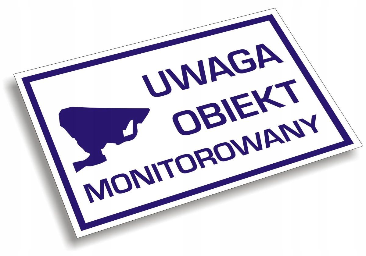 TABLICZKA ZNAK UWAGA OBIEKT MONITOROWANY 40x 30 cm Marka inna