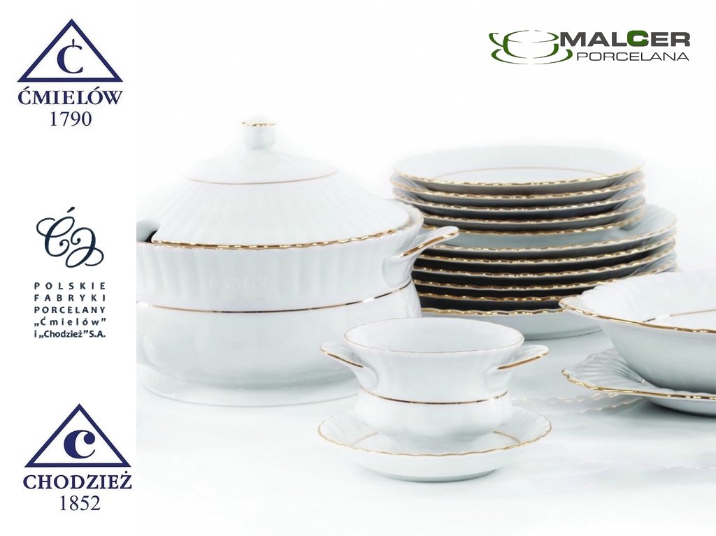 B014 TALERZ PŁYTKI 19 cm IWONA CHODZIEŻ PORCELANA Kolor biały