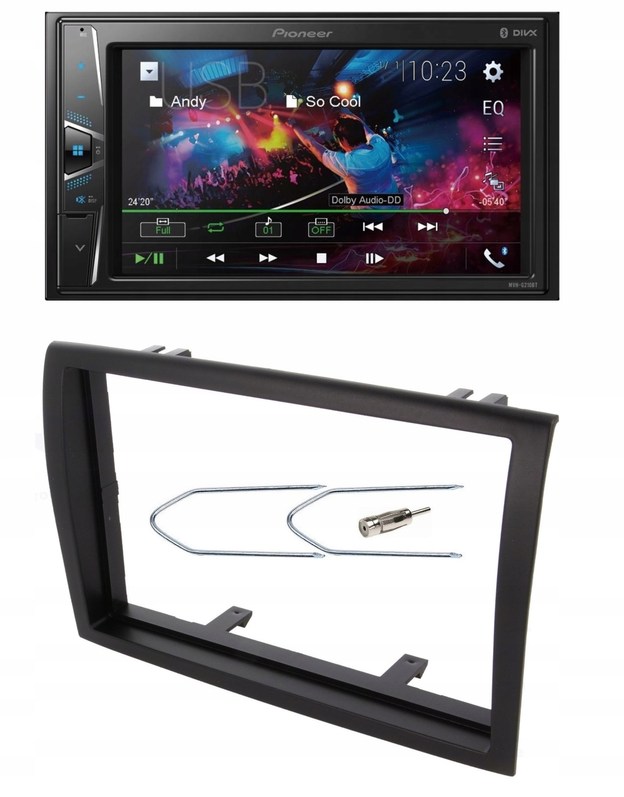 Pioneer MVH-G210BT Bluetooth Usb autorádio Fiat Ducato rámček