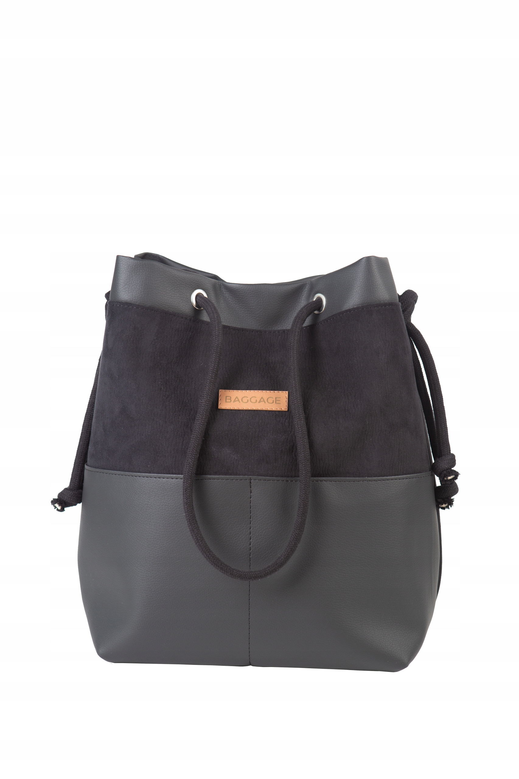 TOREBKA WOREK BAGGAGE SHOPPER CZARNA BRĄZOWA TORBA Kolor brązowy czarny