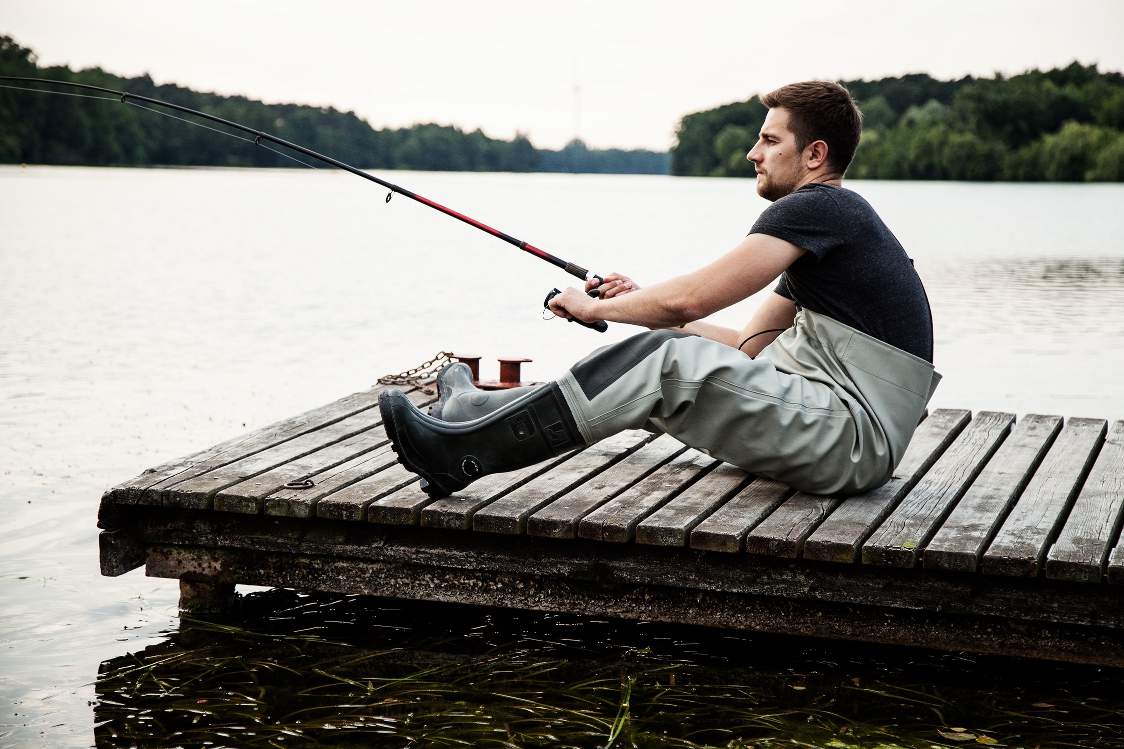Spodniobuty Wodery z wzmocnieniami PROS rozm.44 Rodzaj wysokie (do klatki)