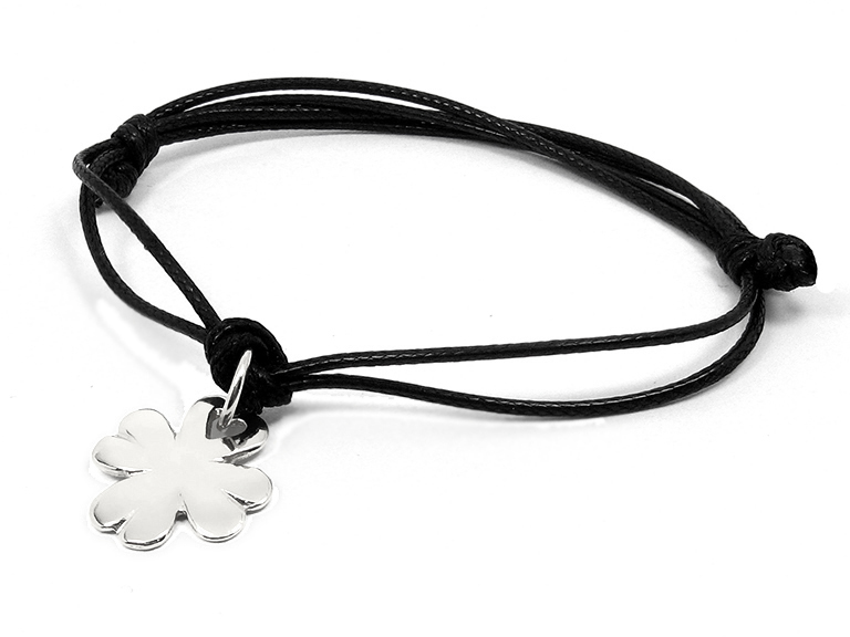 

Bransoletka sznurkowa Koniczynka srebro 925 Charms