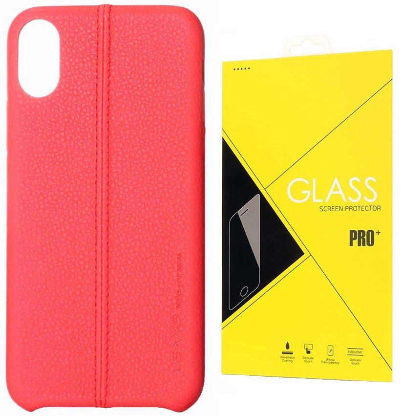 

Eleganckie Skórzane Etui Usams Do Iphone X + Szkło