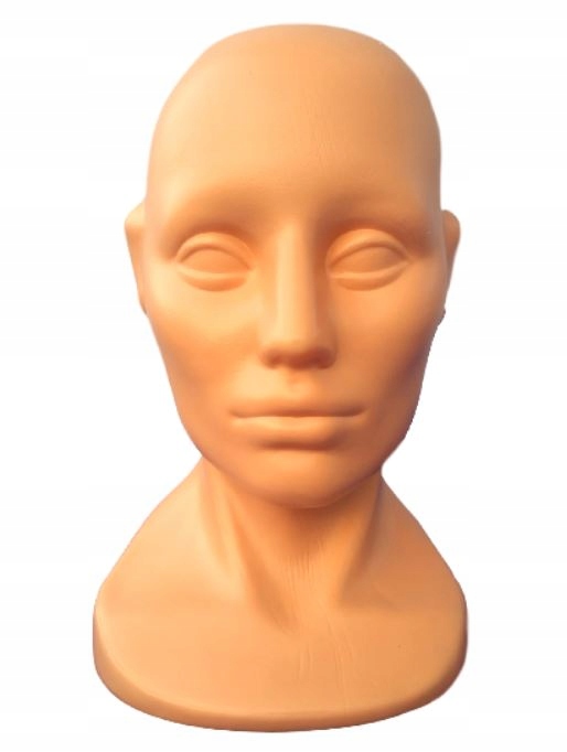 

Manekin głowa plastikowa cielista na czapki Niska