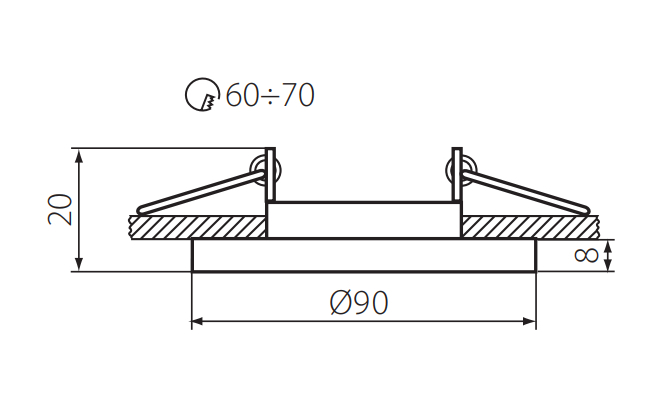 ZESTAW oprawa sufitowa szklana LED CT74C 5W GU10 Marka Brolux