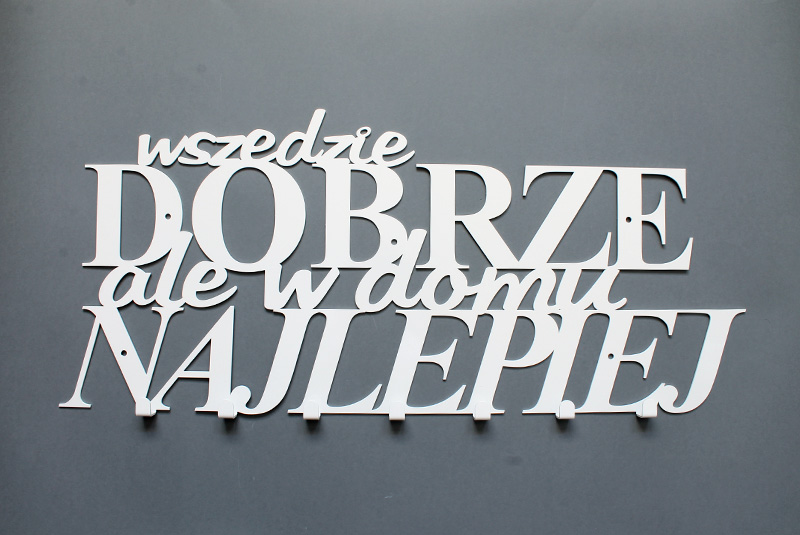 Wieszak ścienny na ubrania klucze przedpokój XL Kolor mebla biały