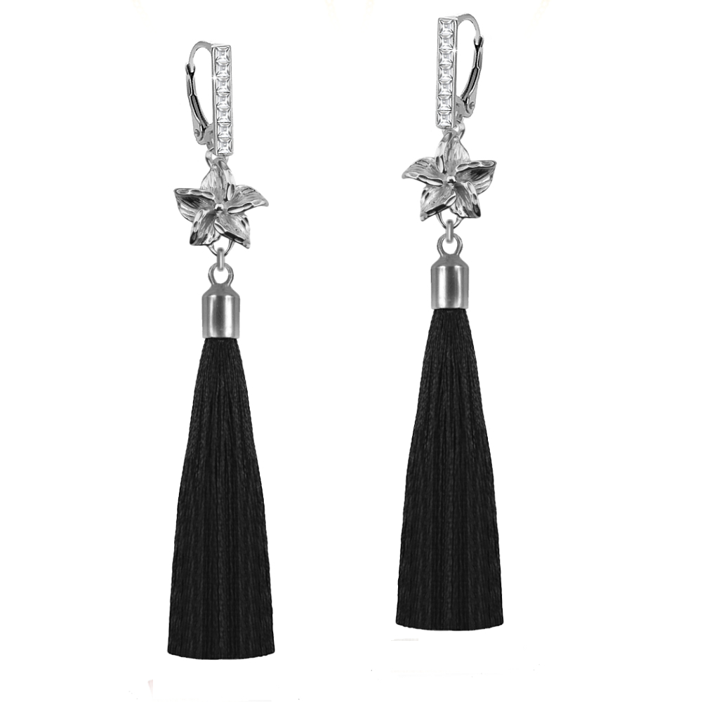 

Srebrne kolczyki Bell Chic z chwostami z Swarovski
