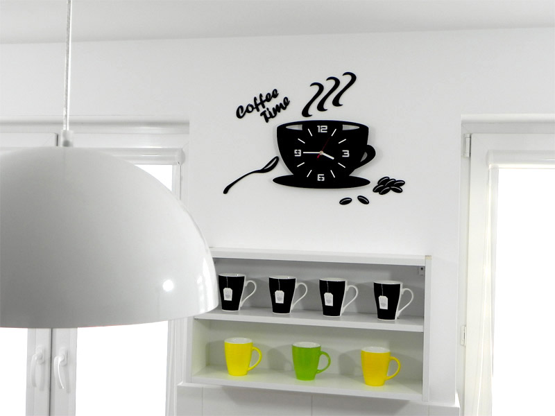 Kuchenny zegar ścienny FILIŻANKA EFEKT 3D 12KOLORY Marka ModernClock